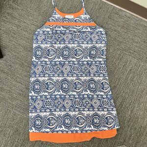 THML Luceea Davis shift dress with full orange liner and spaghetti straps size M